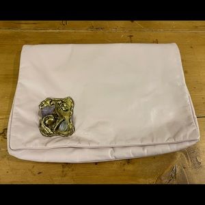 Vintage 80’s Fancy Nancy Leather Purse Encrusted With Amethyst and Crystals